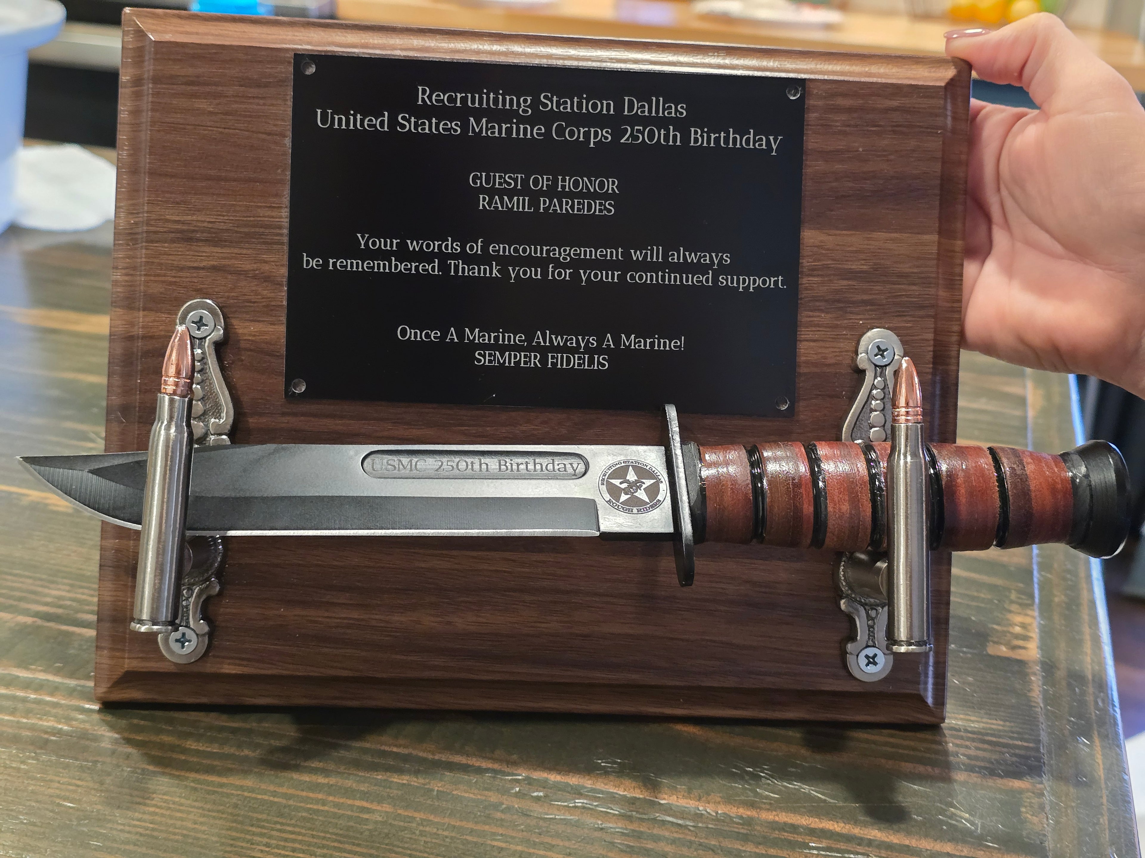 Custom made plaque