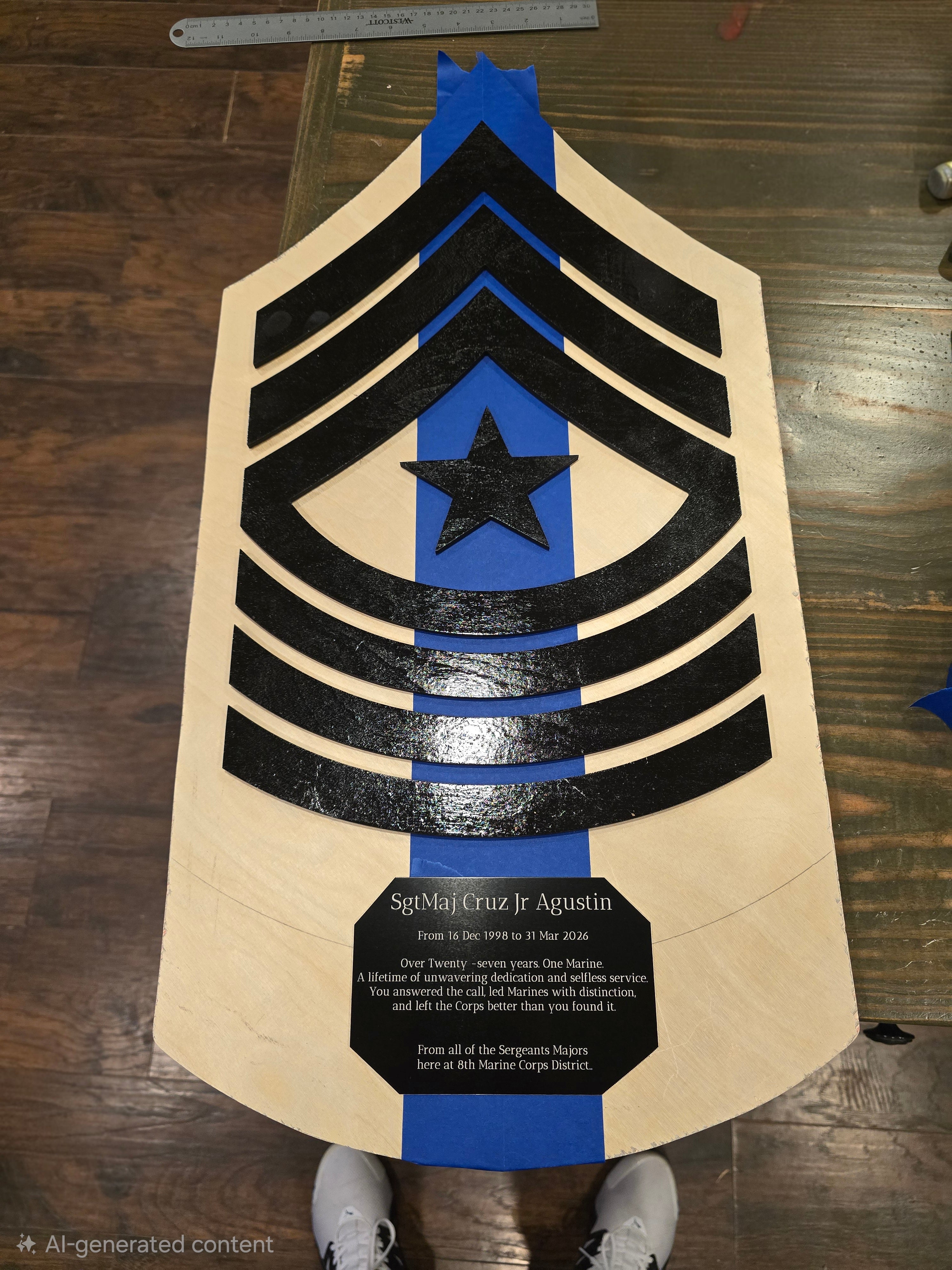Custom made plaque