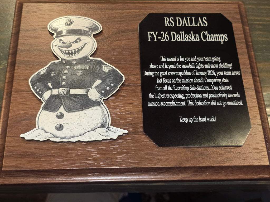 Custom made plaque