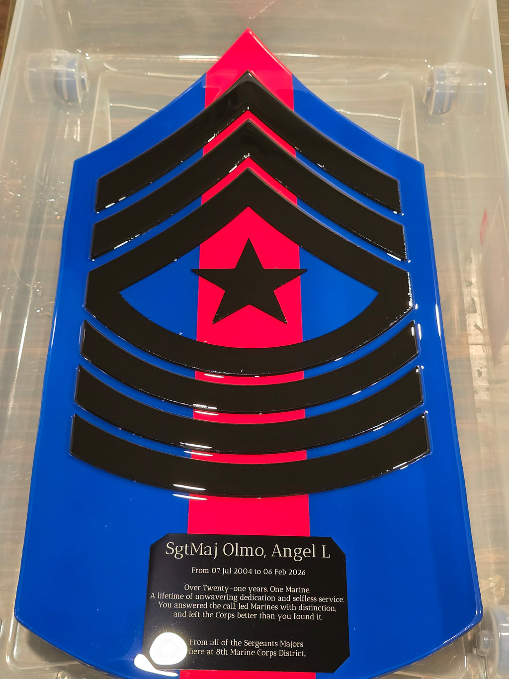 Custom made plaque