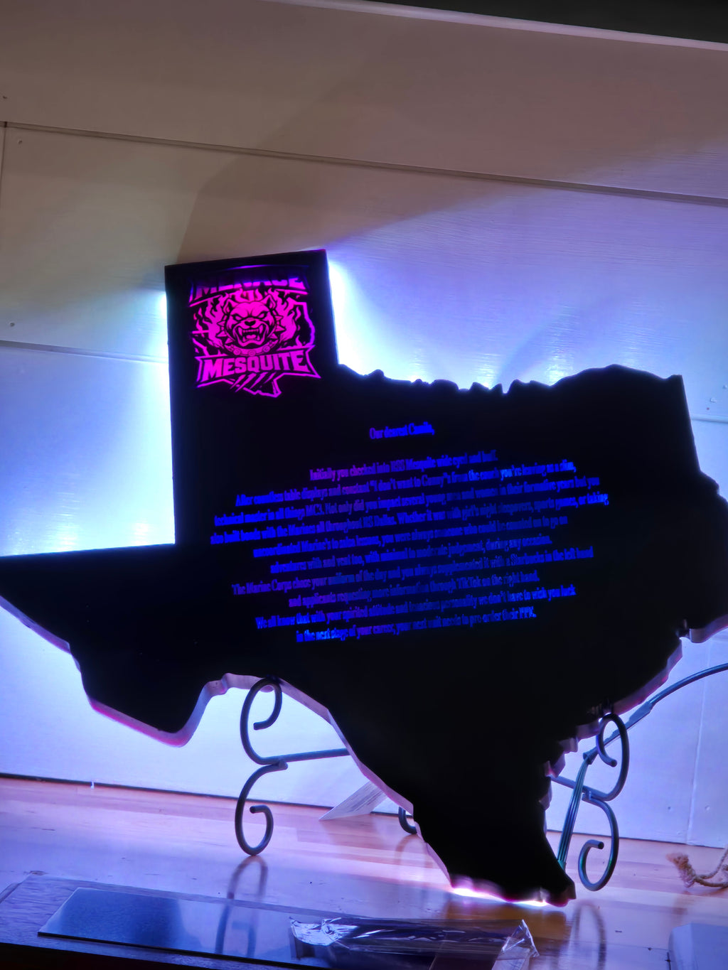 Custom made plaque